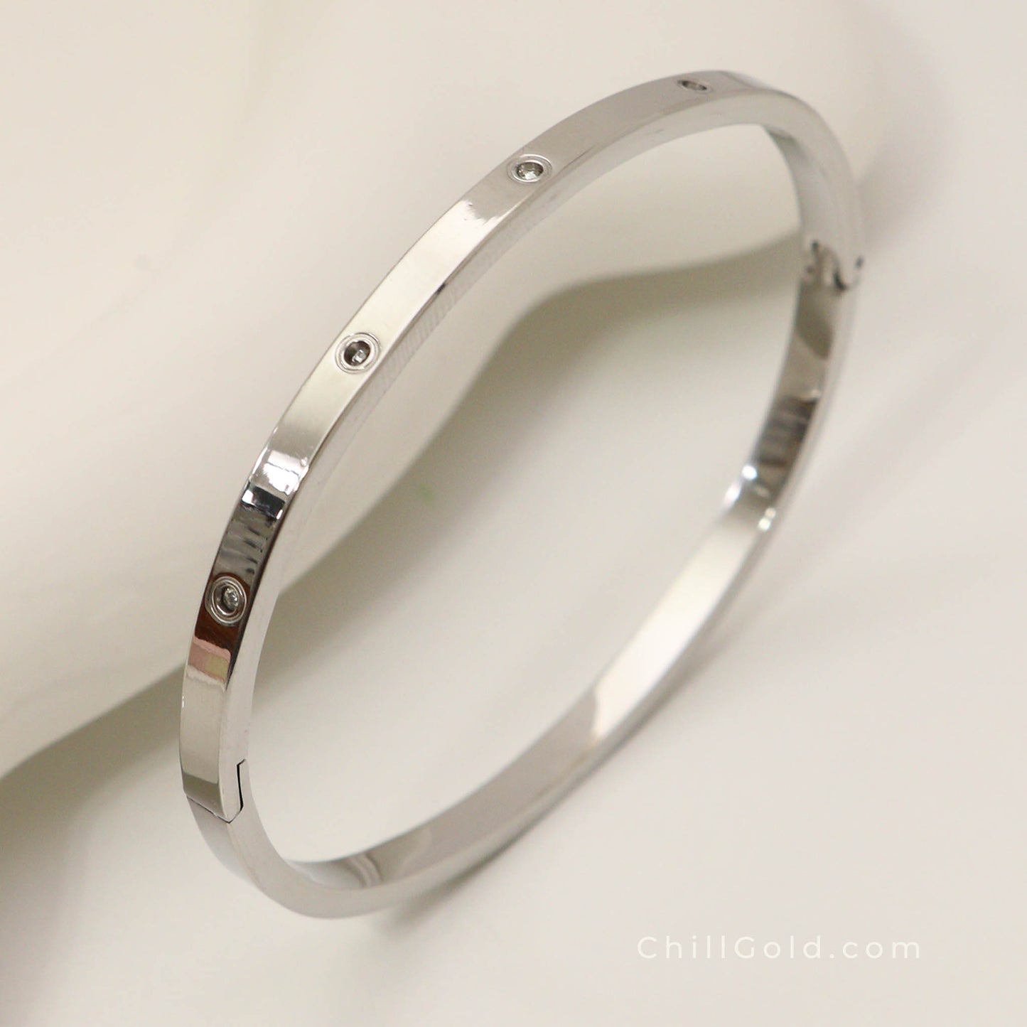 Real 18K Gold Plated Rhinestone Bangle