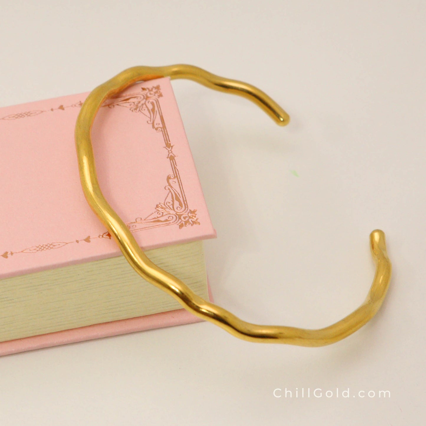 18K Gold Plated Wavy Cuff Bangle
