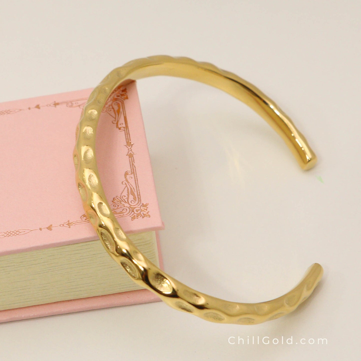 Artisan Stackable Hammered Gold Plated Bangle