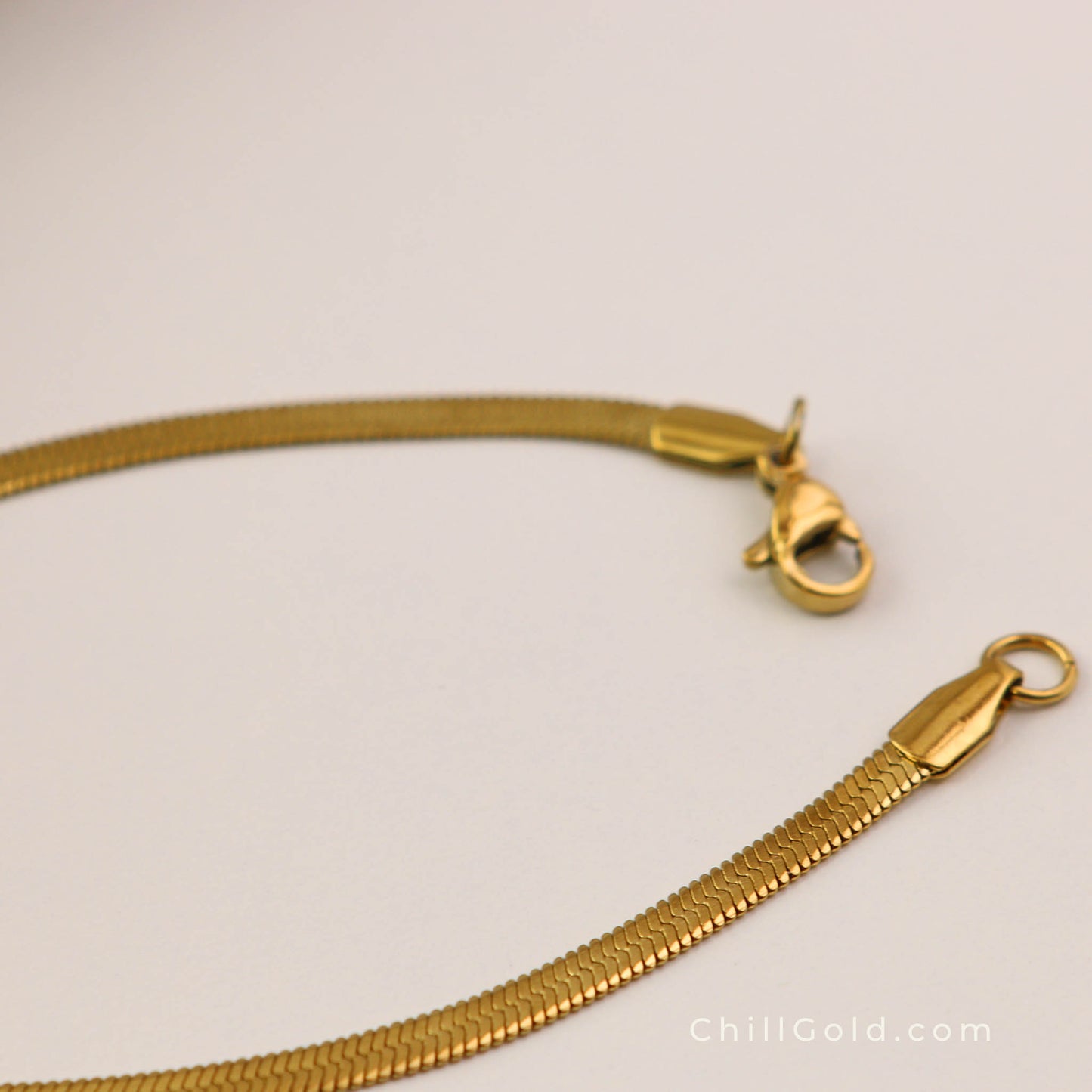 18K Gold Plated Herringbone Chain Bracelet