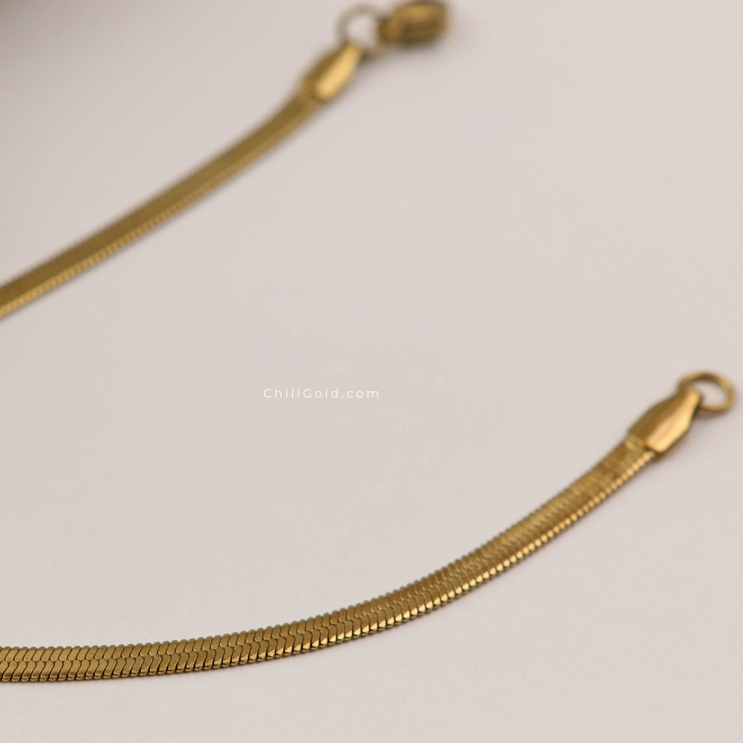18K Gold Plated Herringbone Chain Bracelet