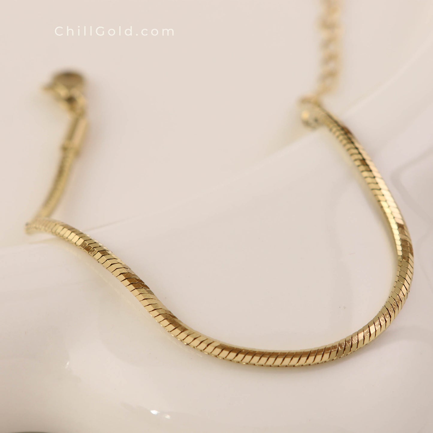 Gold Plated Octagonal Snake Chain Bracelet