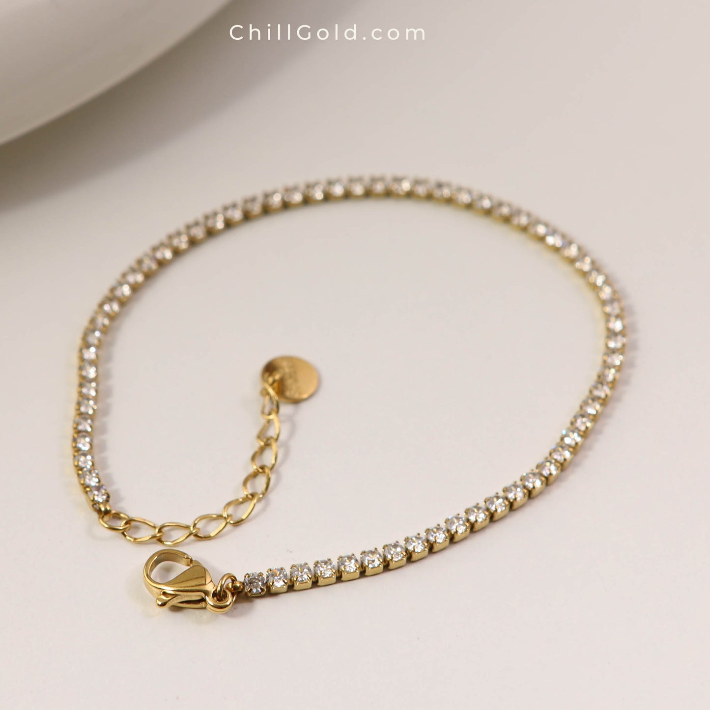 Gold Plated Minimalist Tennis Chain Bracelet