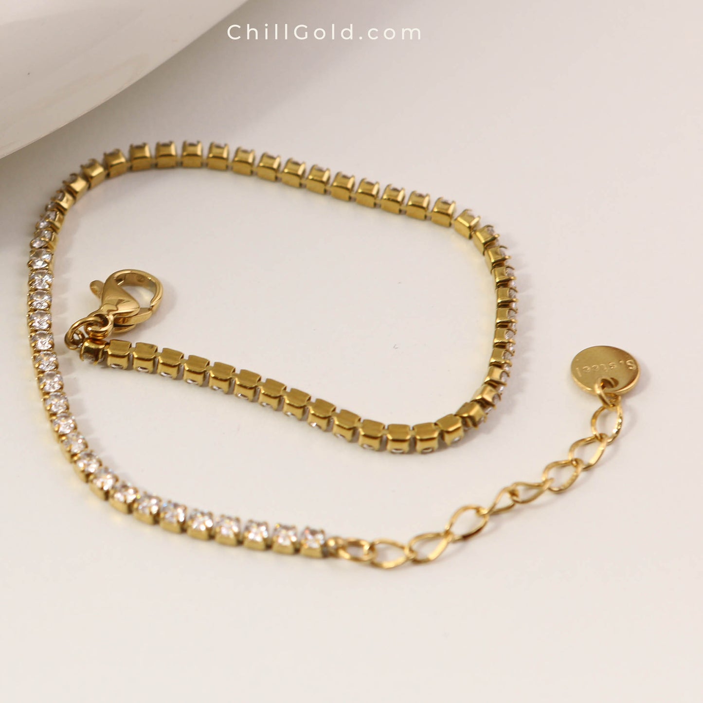 Gold Plated Minimalist Tennis Chain Bracelet