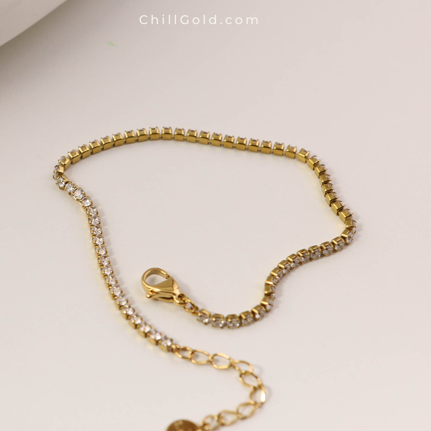 Gold Plated Minimalist Tennis Chain Bracelet