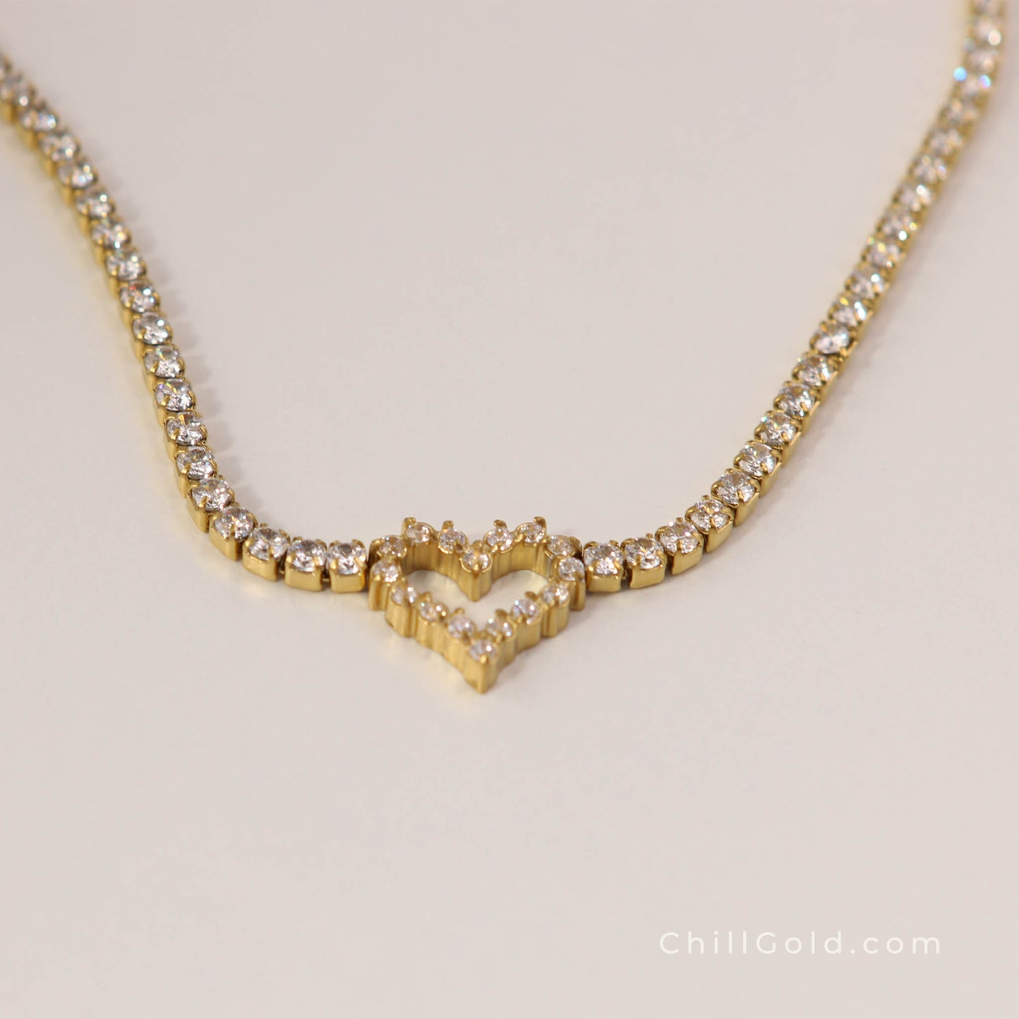 Gold Plated Heart Charm Bracelet