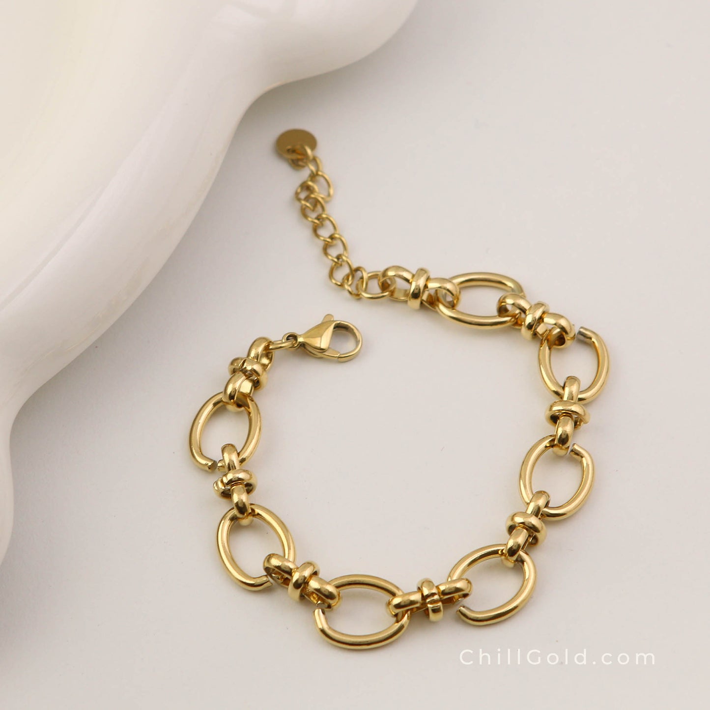 Elegant Gold Plated Mesh Chain Bracelet