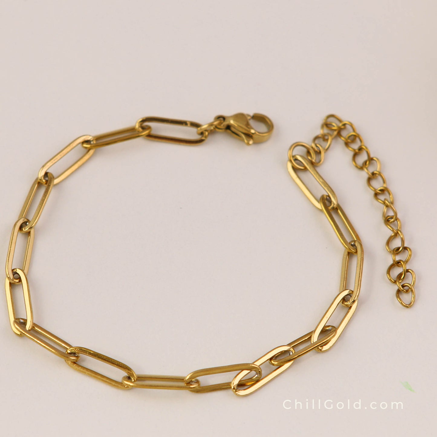 Gold Plated Paperclip Chain Bracelet