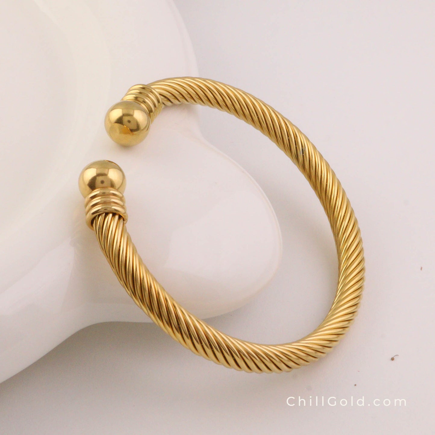 Gold Plated Torque Cuff Bangle