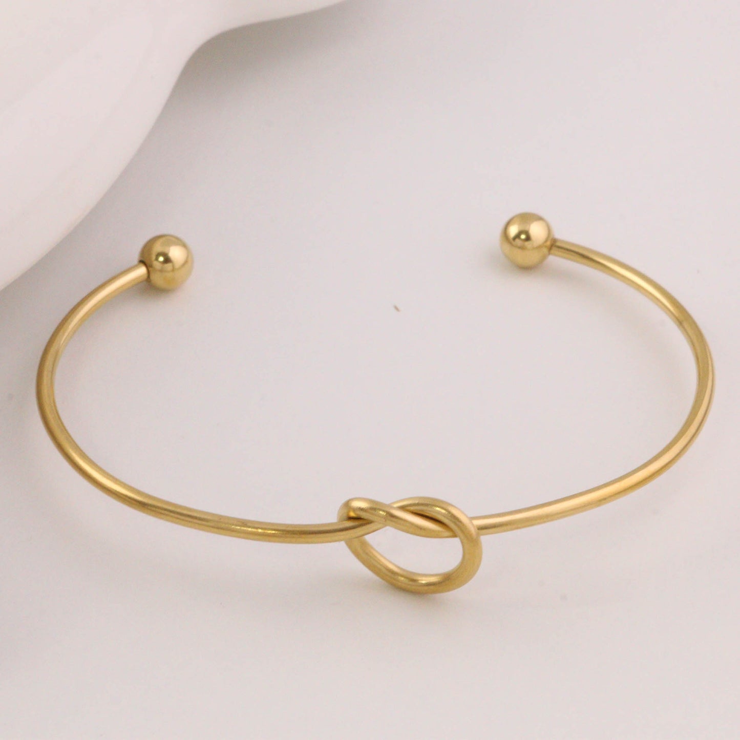 Real 18K Gold Plated Knot Cuff Bangle