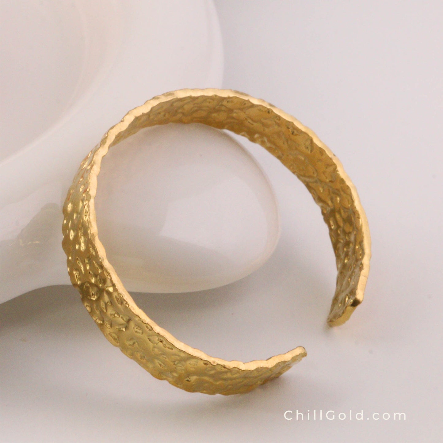 Hammered Gold-Plated Cuff Bangle