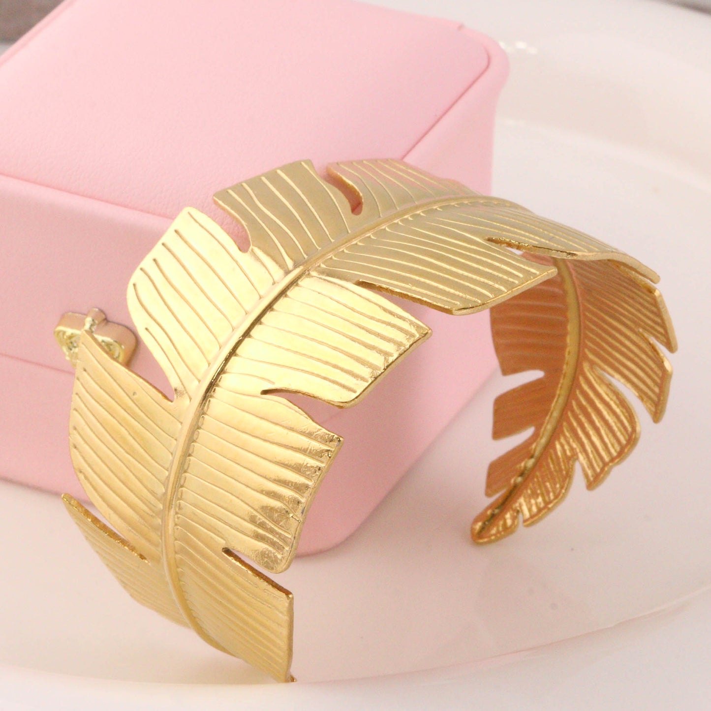 Feather Open Cuff Bangle