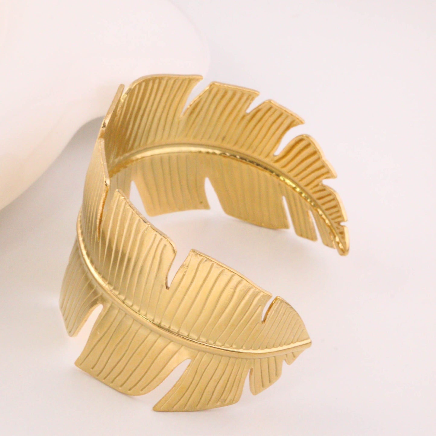 Feather Open Cuff Bangle