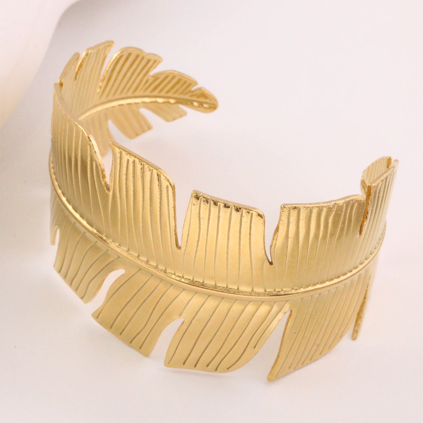 Feather Open Cuff Bangle