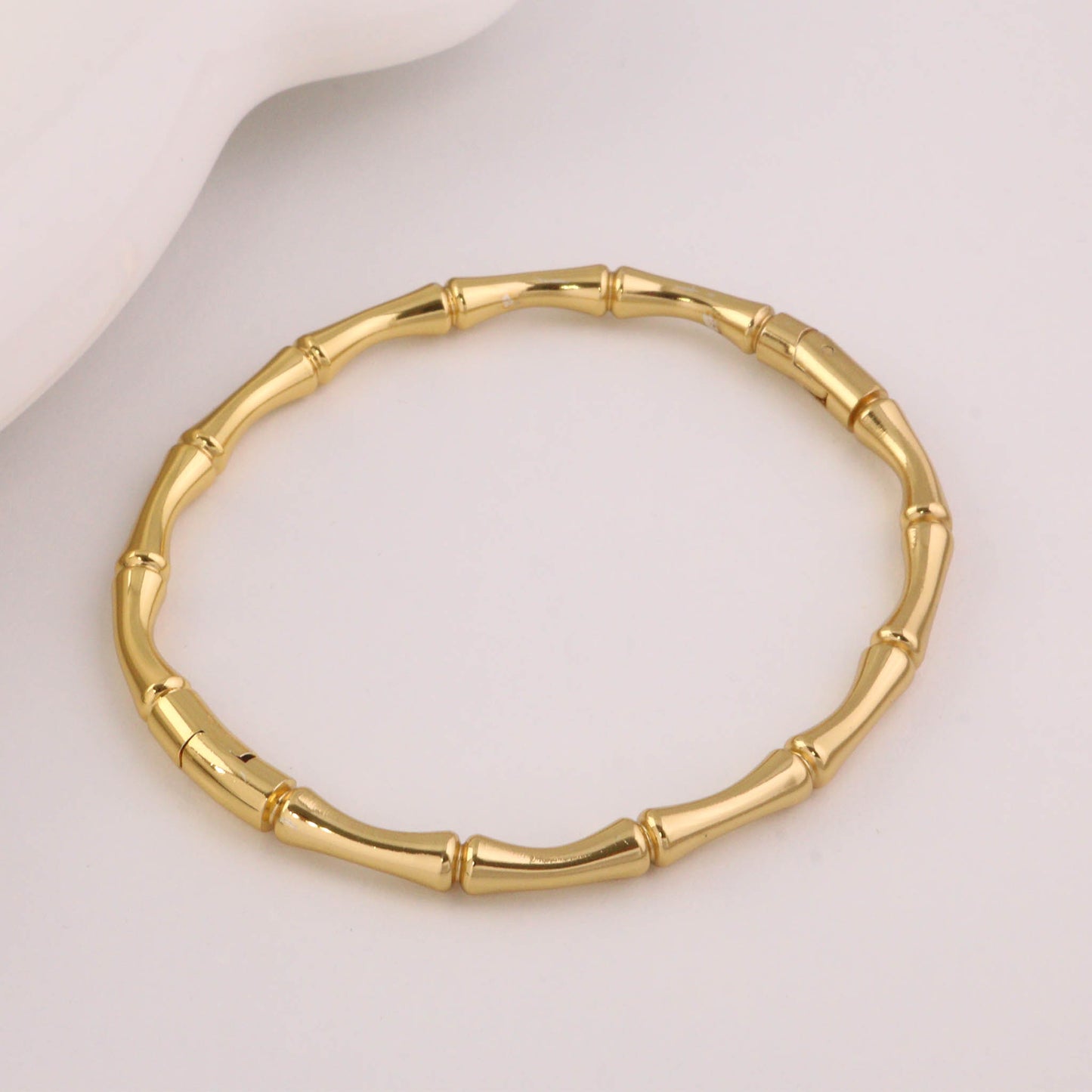 Golden Bamboo Joint Hinged Bangle