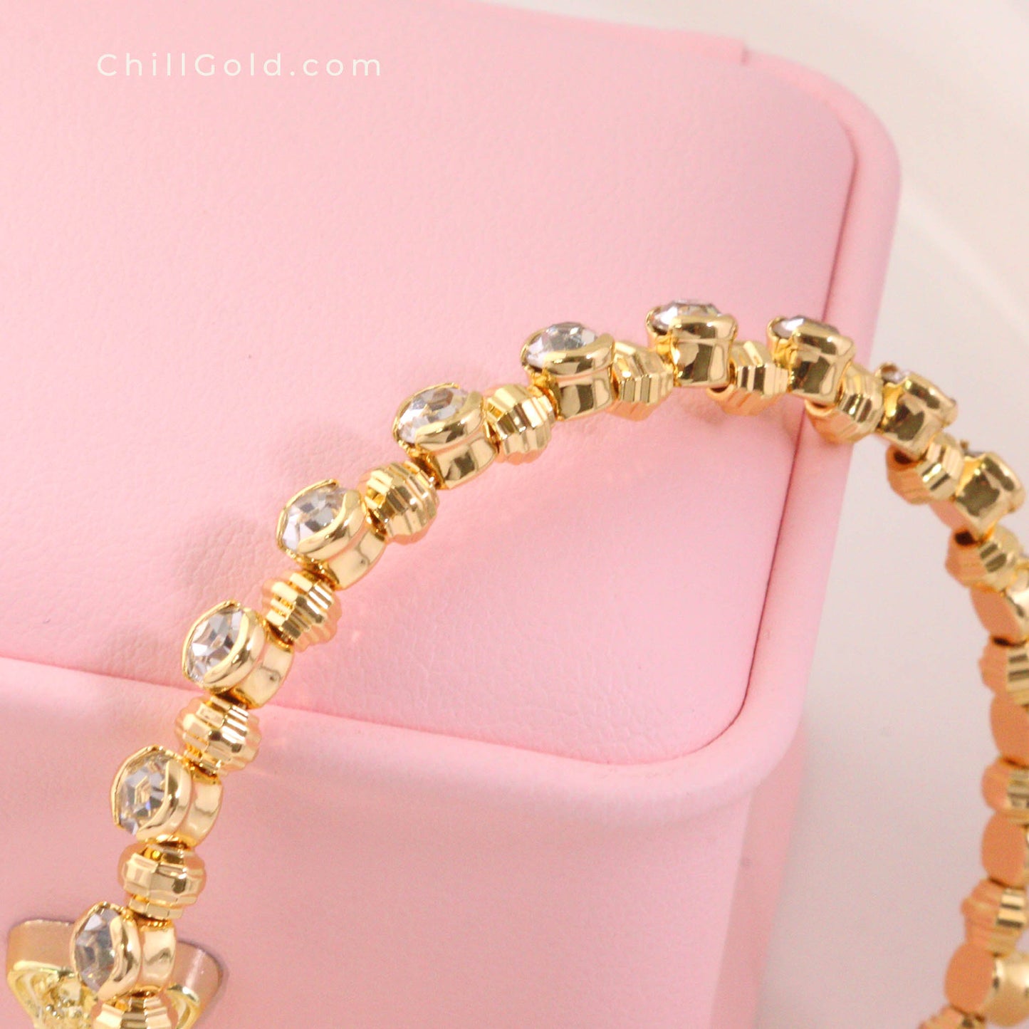 Zircon Beaded Open Bangle
