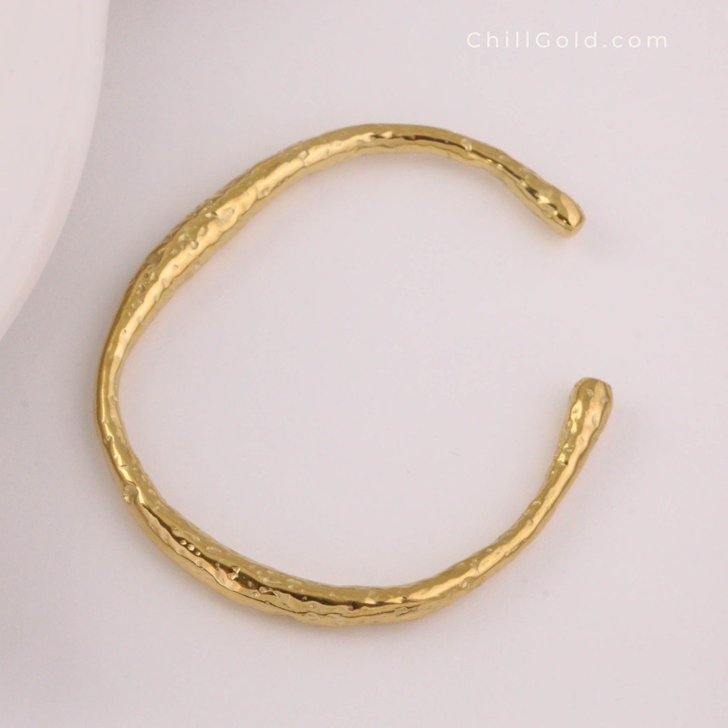 Hammered Wavy Open Cuff Bracelet