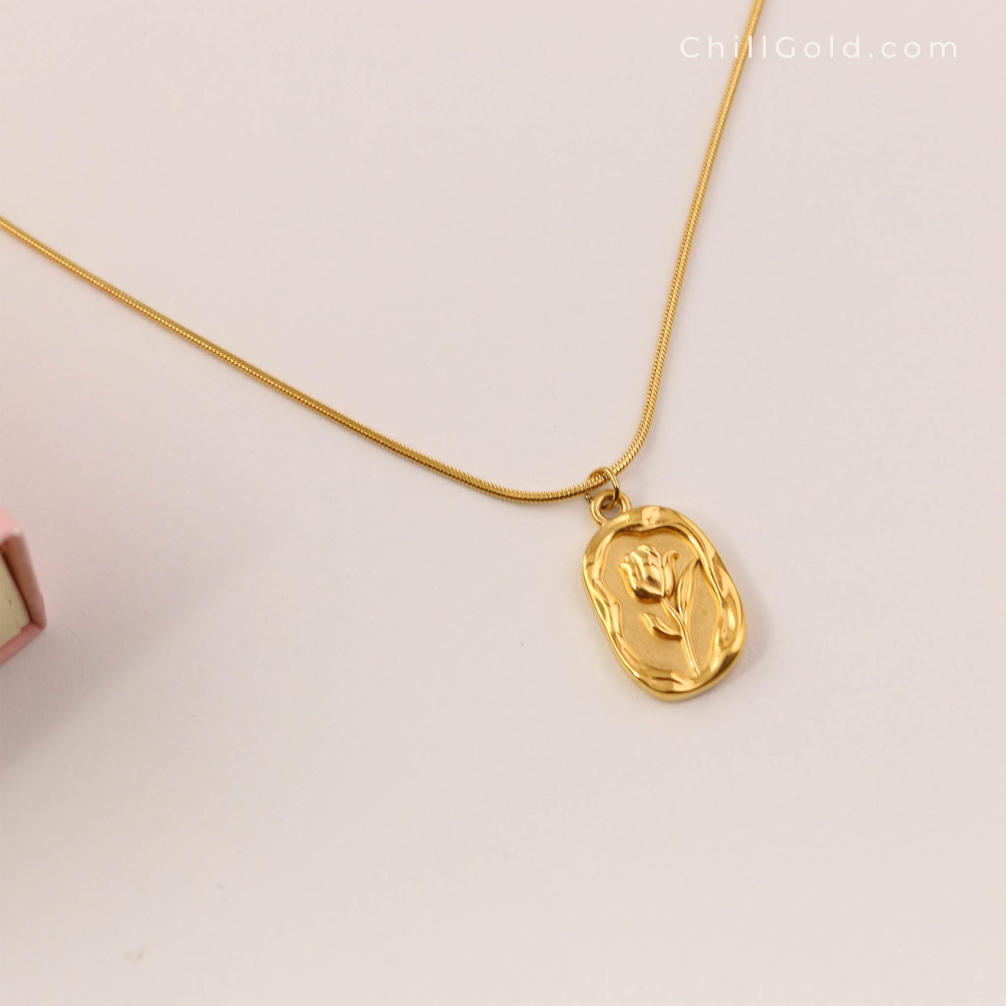 Cuban Rose & Tulip Coin Irregular Flower Necklace