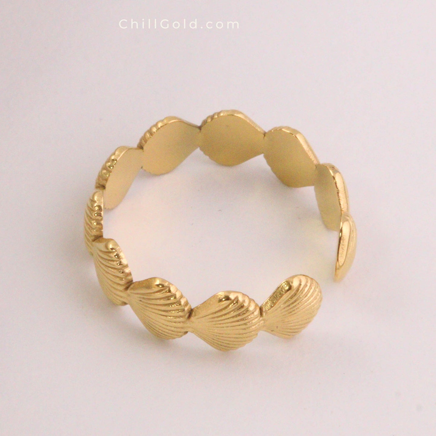 High-End Ocean-Inspired Shell Open Ring