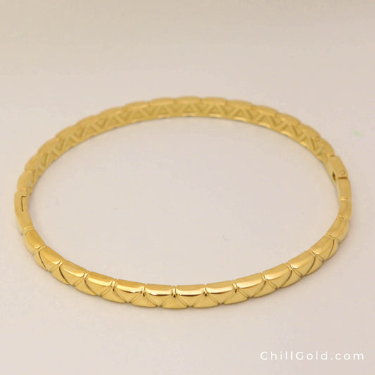 Real 14K Gold Plated Prism Bangle
