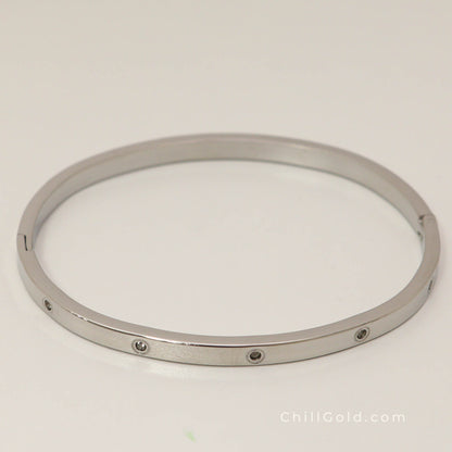 Real 18K Gold Plated Rhinestone Bangle