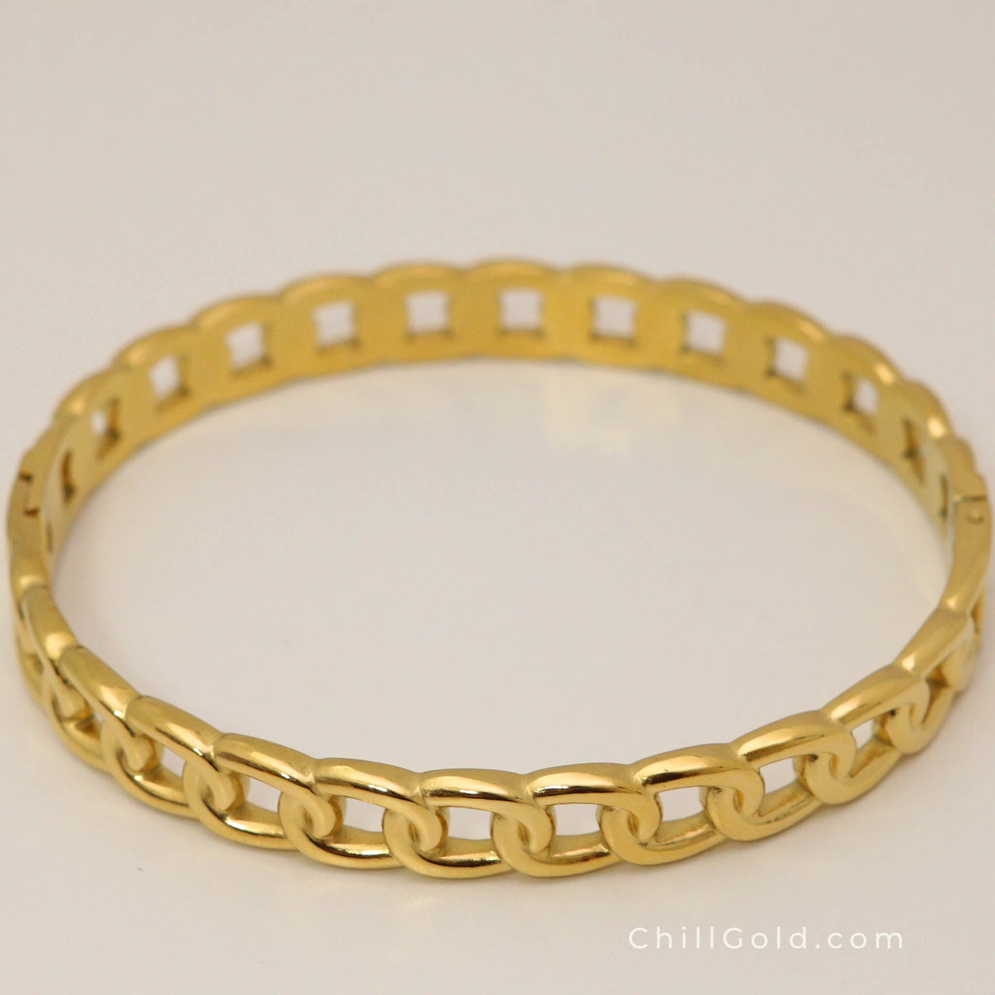 Golden Links Hinged Bangle