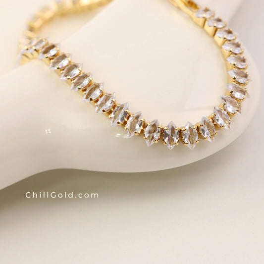 Elegant Gold Plated Tennis Bracelet