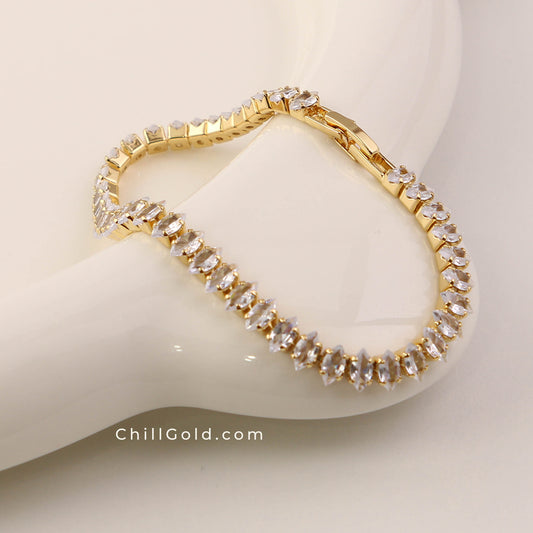 Elegant Gold Plated Tennis Bracelet