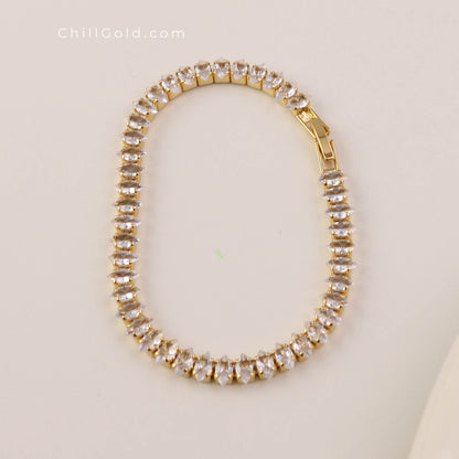 Elegant Gold Plated Tennis Bracelet