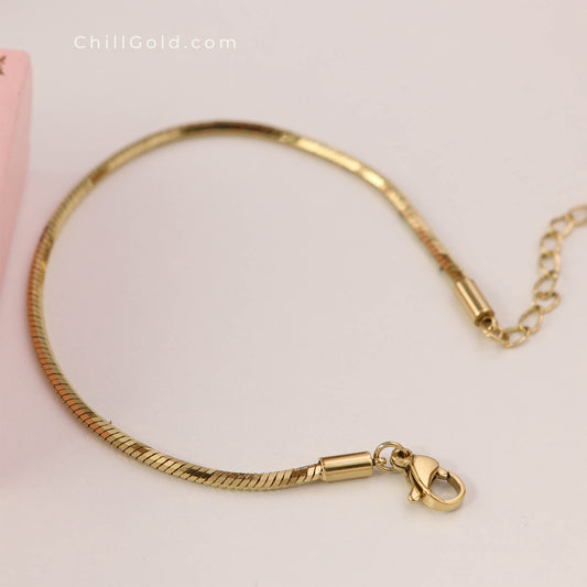 Gold Plated Octagonal Snake Chain Bracelet