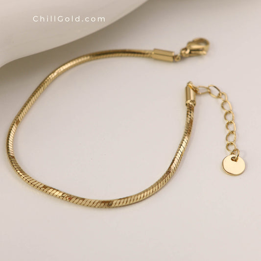 Gold Plated Octagonal Snake Chain Bracelet