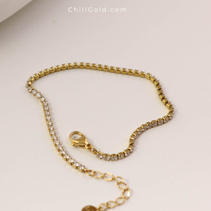 Gold Plated Minimalist Tennis Chain Bracelet
