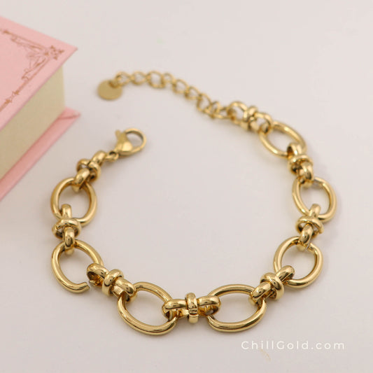 Elegant Gold Plated Mesh Chain Bracelet