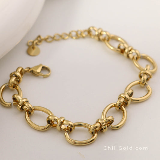 Elegant Gold Plated Mesh Chain Bracelet
