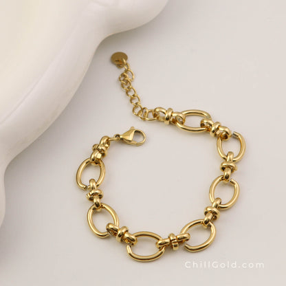 Elegant Gold Plated Mesh Chain Bracelet
