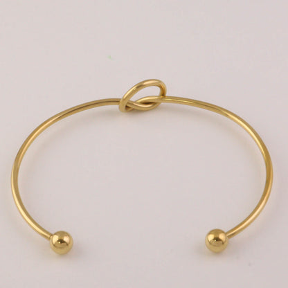 Real 18K Gold Plated Knot Cuff Bangle