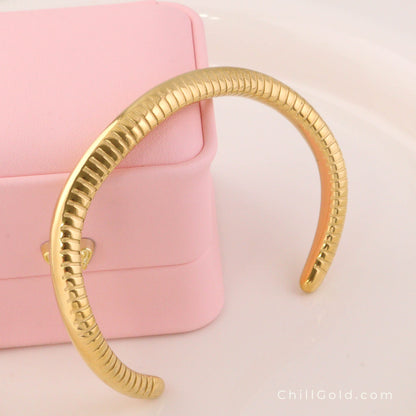 Gold Plated Snakes Cuff Bangles