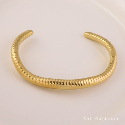 Gold Plated Snakes Cuff Bangles