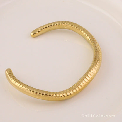 Gold Plated Snakes Cuff Bangles