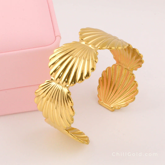Shell-Shaped Cuff Bangle