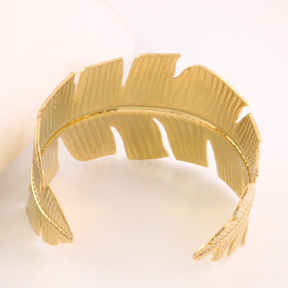 Feather Open Cuff Bangle
