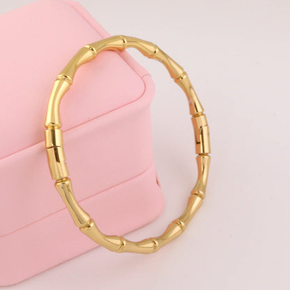 Golden Bamboo Joint Hinged Bangle