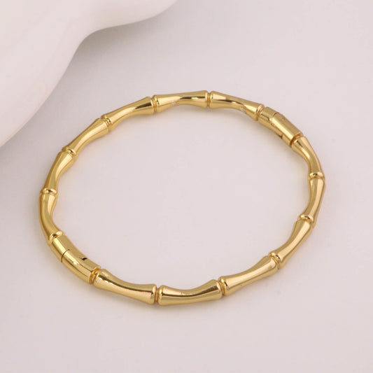 Golden Bamboo Joint Hinged Bangle