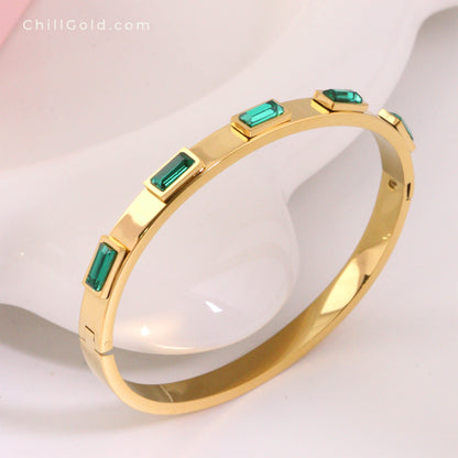 Vintage Zircon Inlaid Bangle