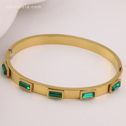 Vintage Zircon Inlaid Bangle