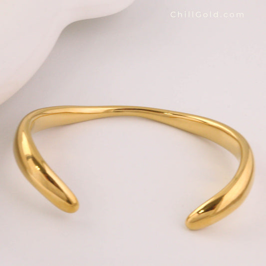 Light Luxury Irregular Open Bangle