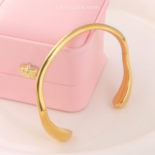 Irregular Teardrop Open Bangle