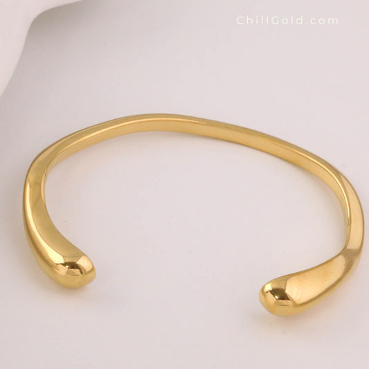 Irregular Teardrop Open Bangle