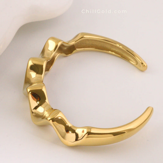 Irregular Wavy Open Cuff Bracelet