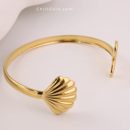 Starfish and Shell High-End Open Bangle